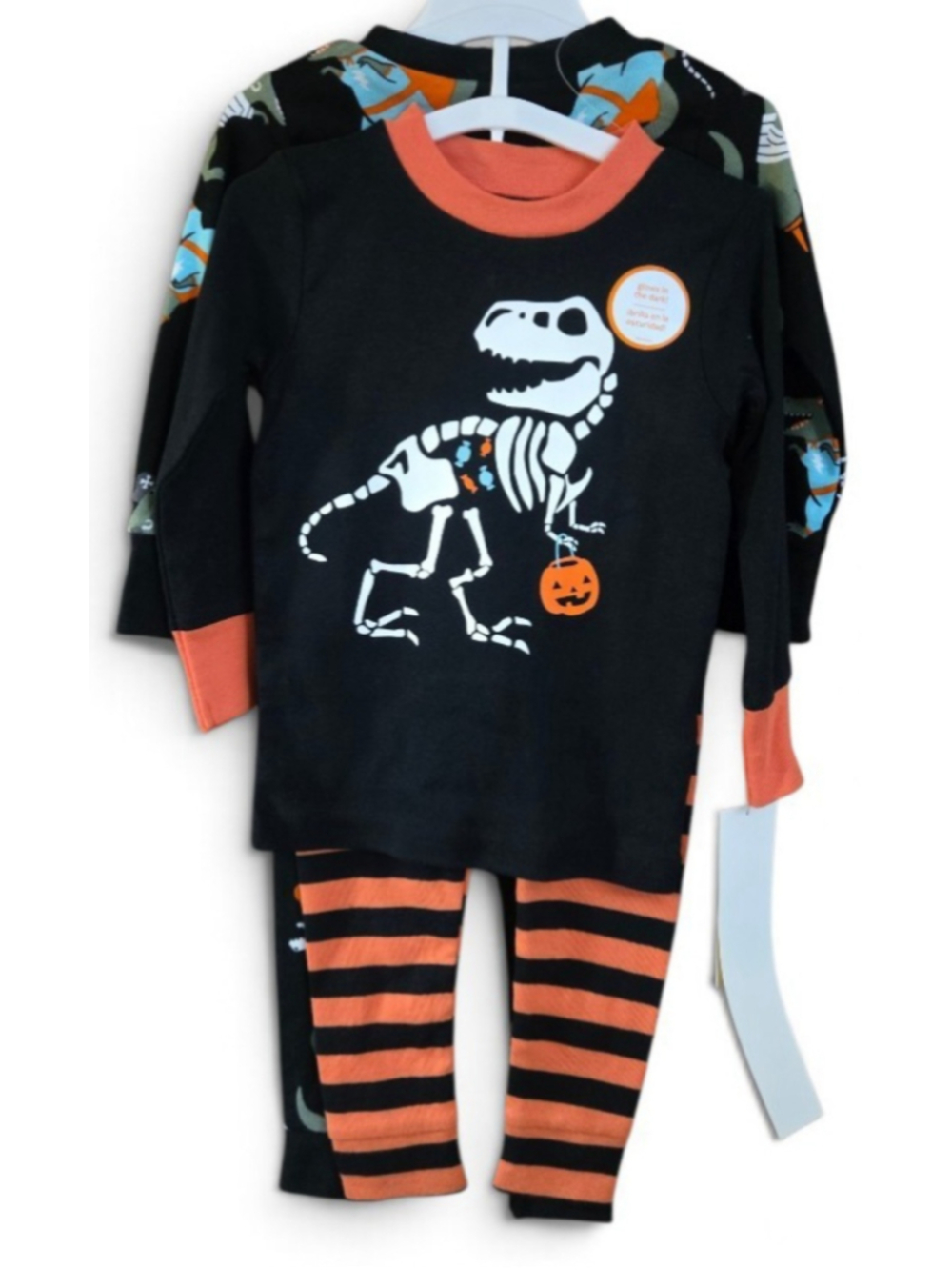 Boys Carter's Dinosaur Halloween Pajama Set 12M Black Orange